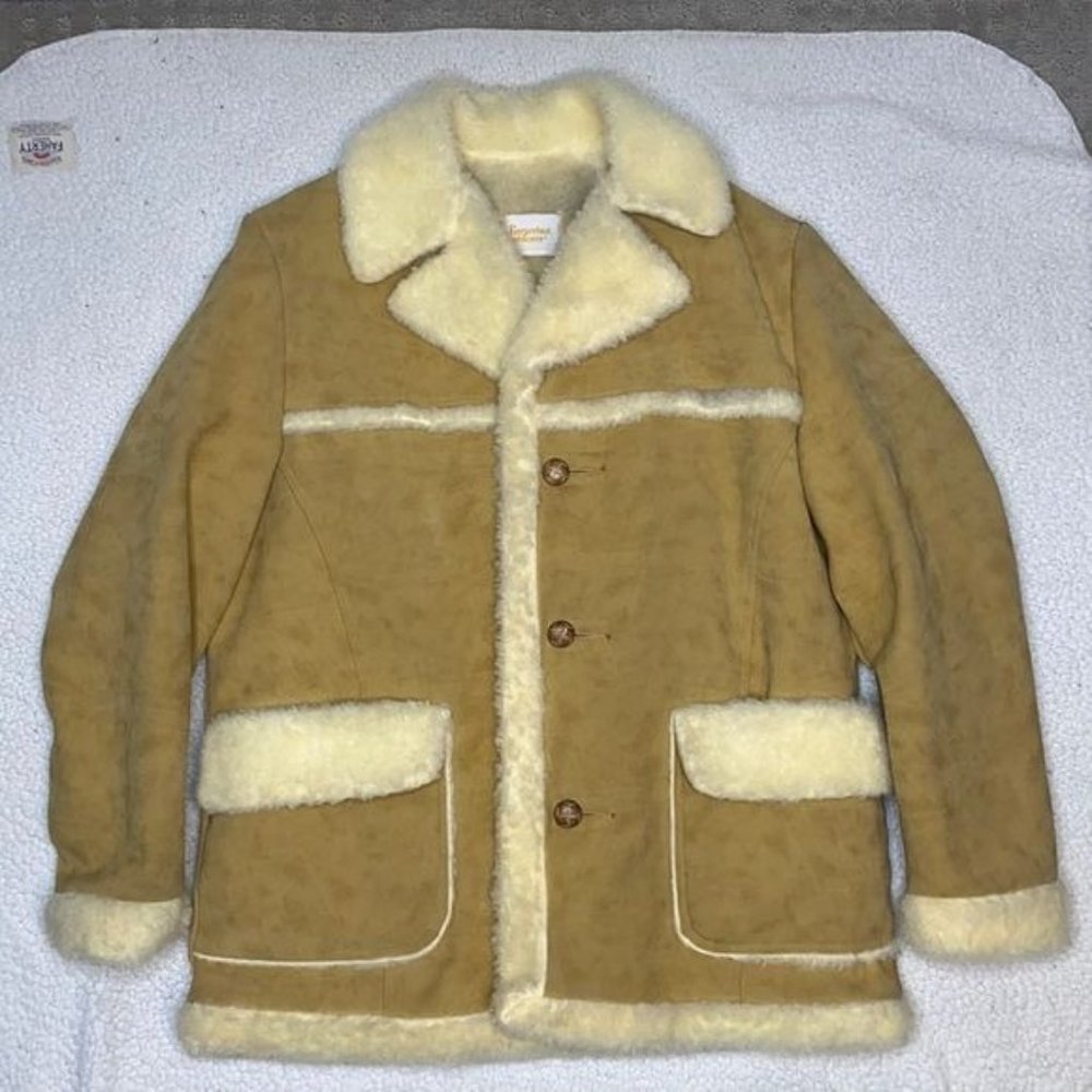 Fingerhut Fashions Vinyl Suede Sherpa Lined Jacket: Size Large